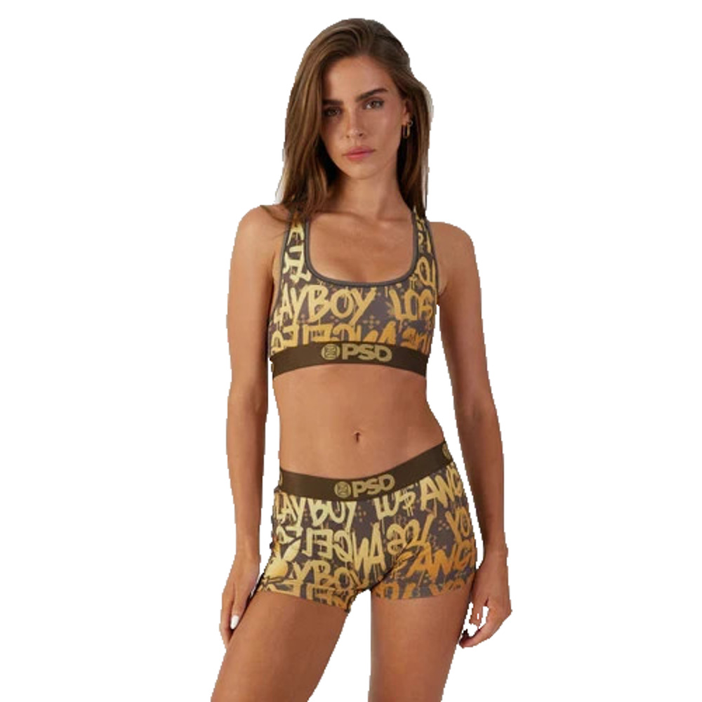 PSD UNDERWEAR Women Playboy - Graffiti Luxe Sports Bra Size: 5XL